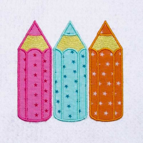 Broderies machine crayons couleurs